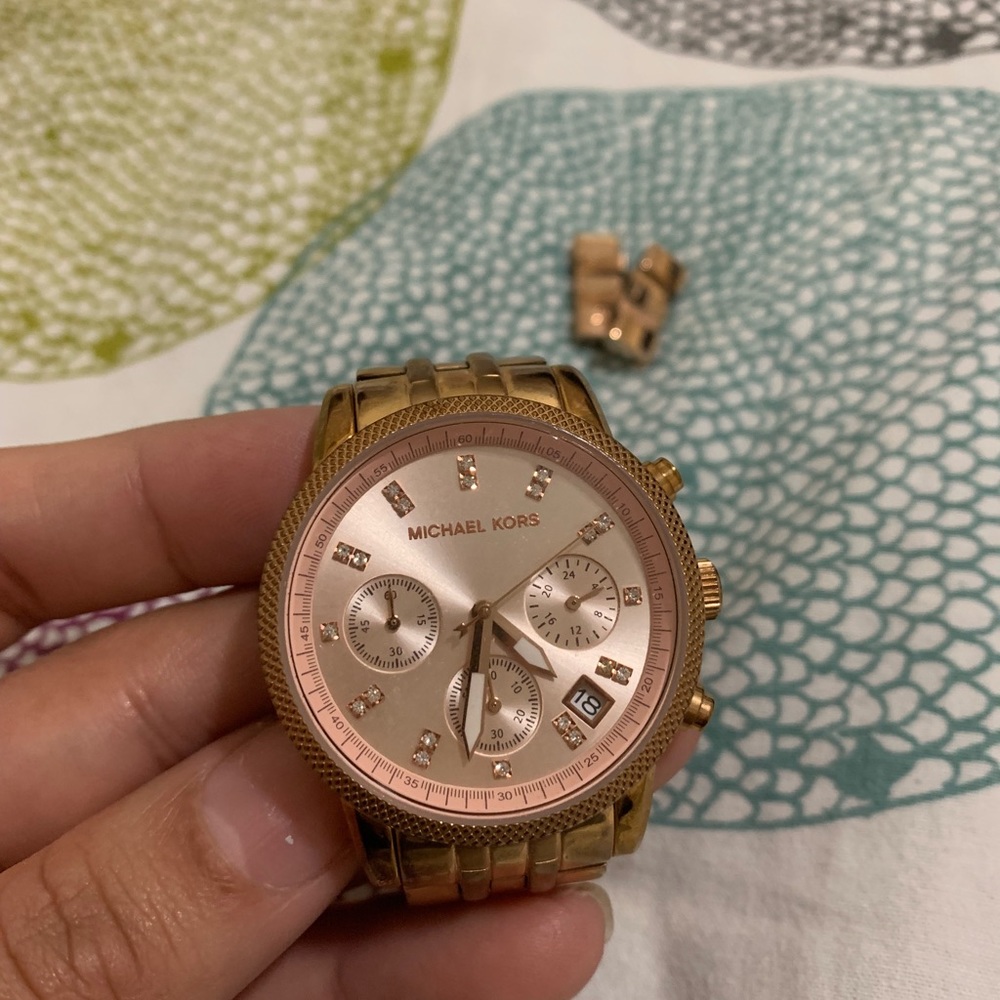 Rose gold MK watch